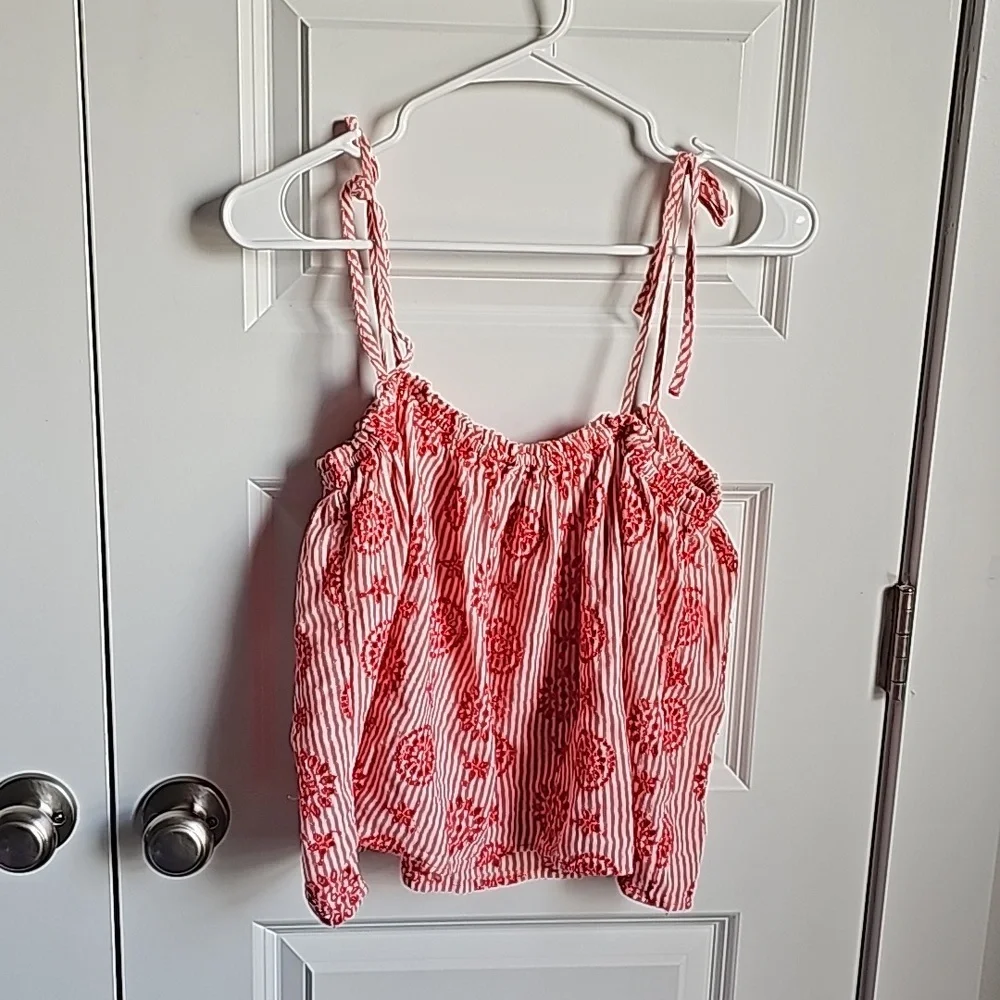 Aerie 100% Cotton Lace Tank in Women's Size Medium EUC - Picture 3 of 3